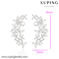 28605 Xuping moda flor multi piedra joyería de plata mujeres boho pendiente pendientes clip pendientes